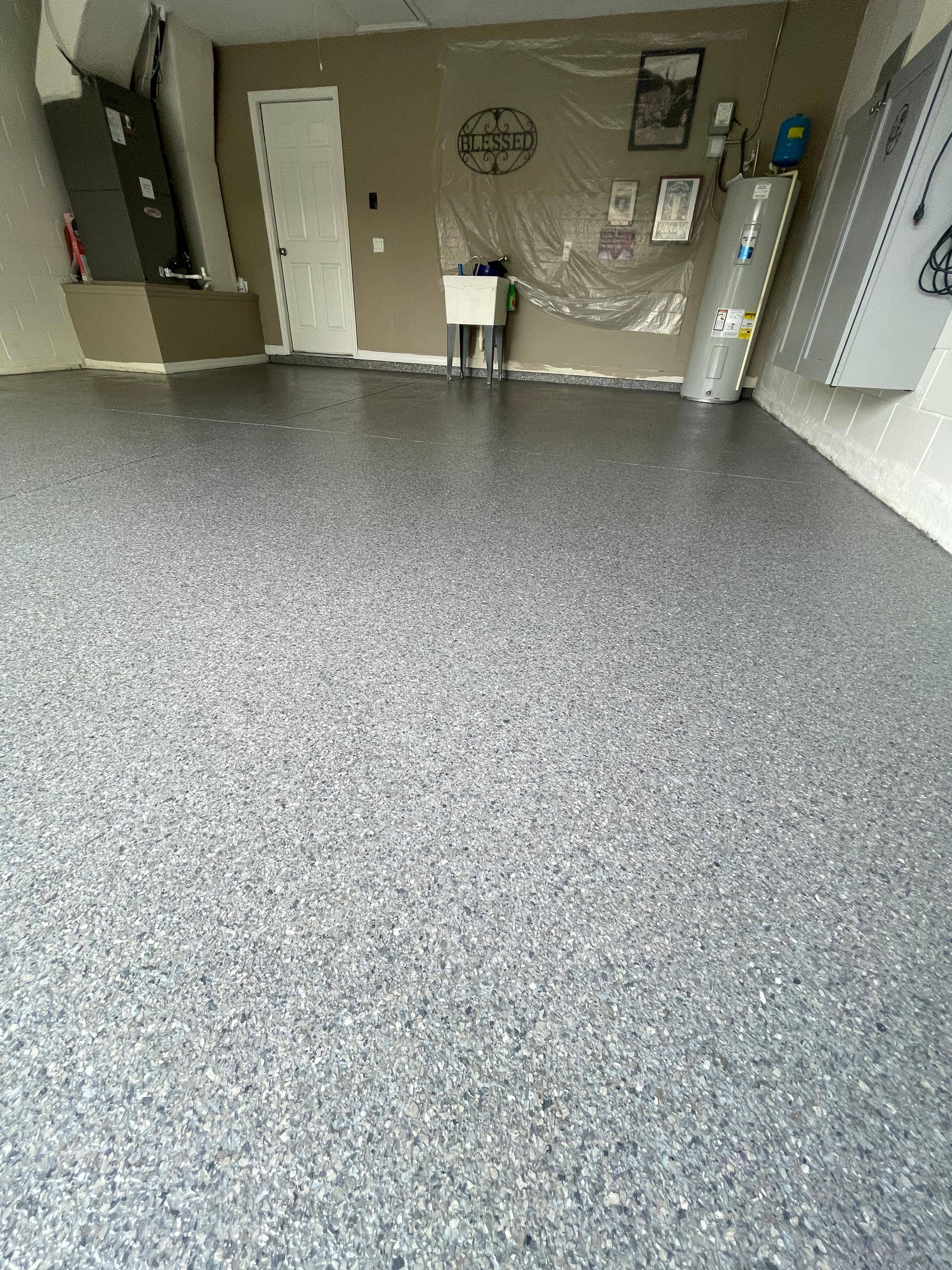 Finished epoxy garage floor