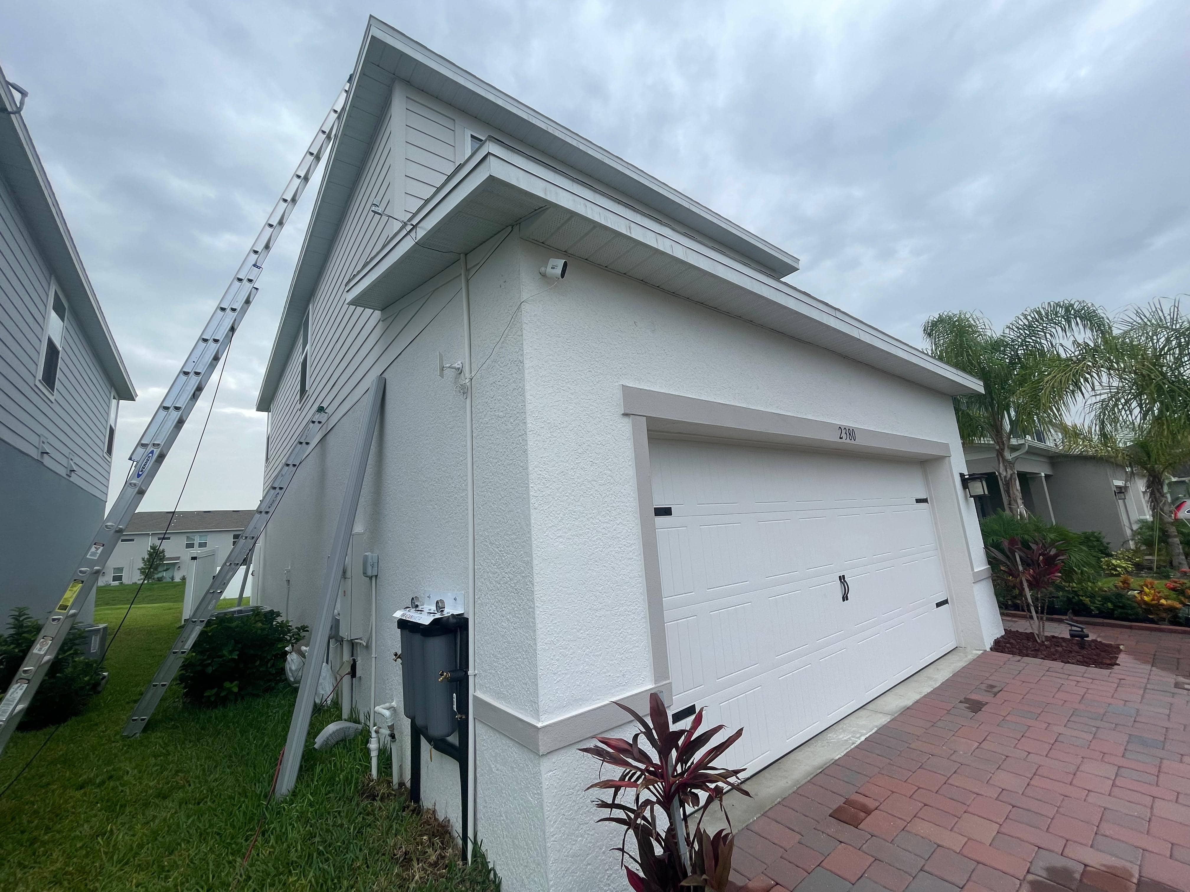 Home exterior before gutter installation