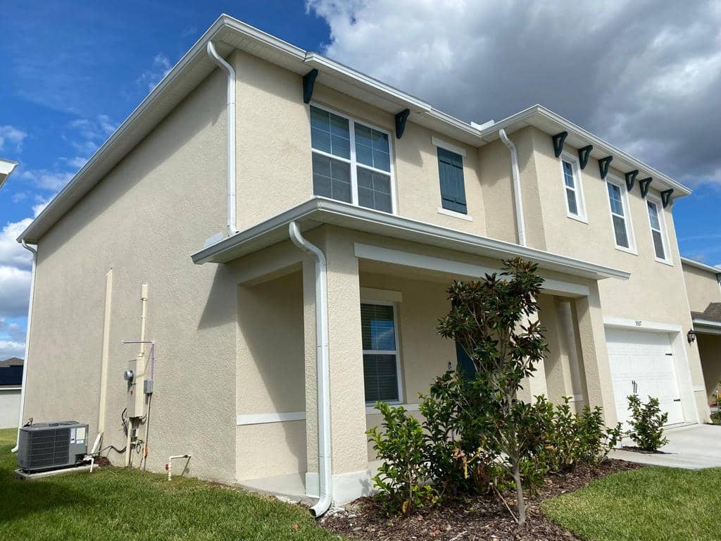 two floor house with seamless gutters